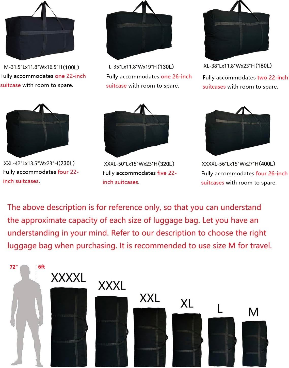 DoYiKe Extra Large Storage Duffle Bag with Zippers and Handles
